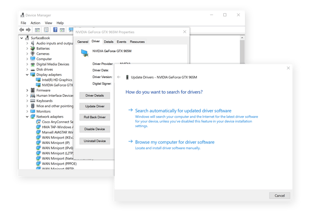 Device Manager automatic updates