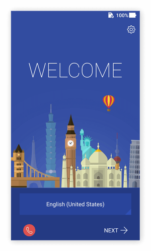 The Welcome screen in Android 7.0 on an Asus phone