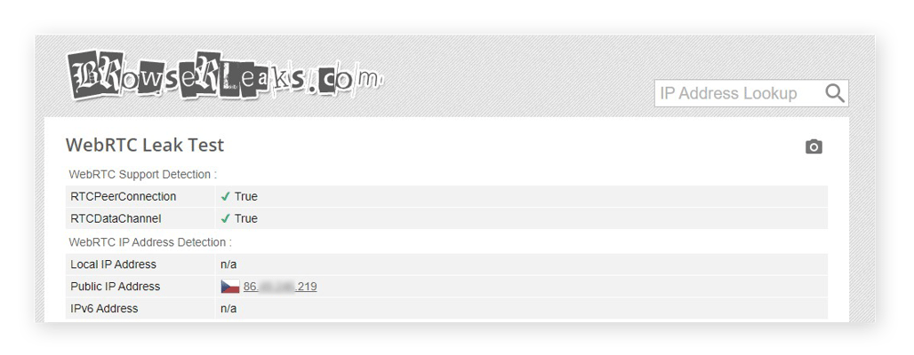 Testen auf WebRTC-Lecks mit BrowserLeaks