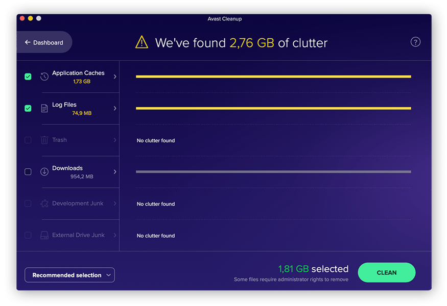 Avast Cleanup nettoie le registre, purge le cache du navigateur, élimine les bloatwares, défragmente votre disque dur si nécessaire, et bien plus encore.