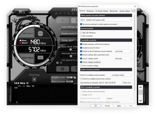 Afterburner overclock online