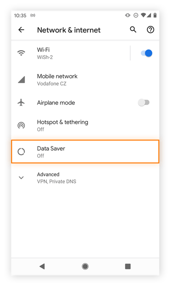 Gehen Sie in den Einstellungen zu „Netzwerk & Internet“ und tippen Sie auf „Datensparmodus“, um Hintergrunddaten unter Android zu deaktivieren.