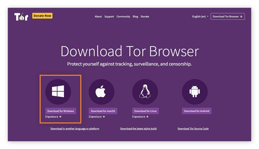  Download-Bildschirm des Tor-Browsers